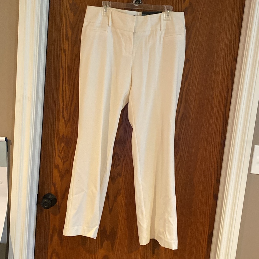 Cream dress pants lined wide leg